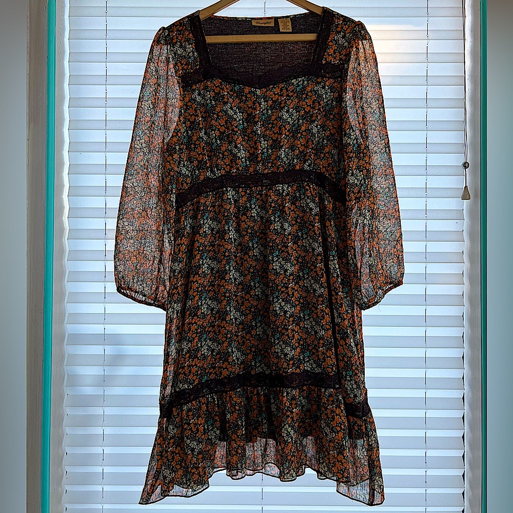 Western Wrangler Lace Floral Mini Sundress